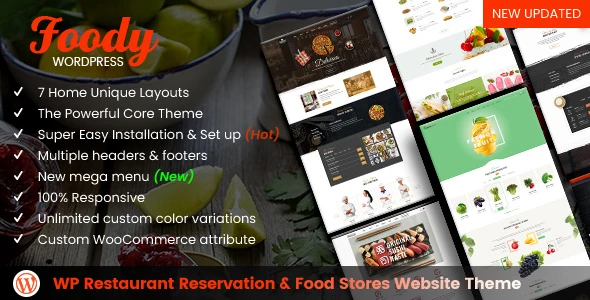Foody – WordPress Restaurant Reservation & Food Store Website Theme